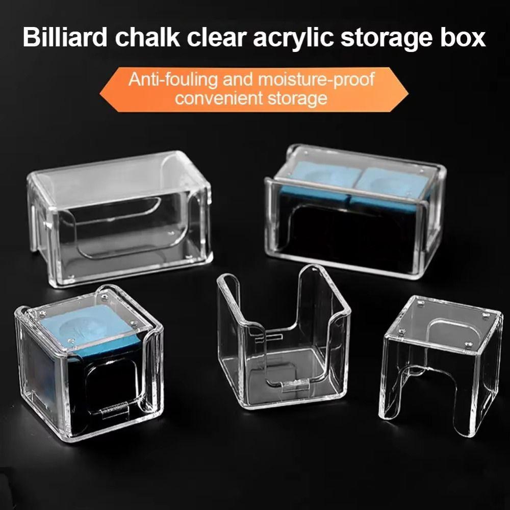 1 Stück Kunststoff Acryl Box Transparent Billard Zubehör Neue Kreidebox Snooker Pool
