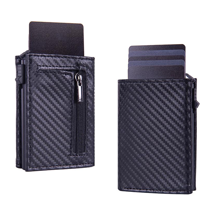 Men's RFID Aluminum Pop-Up Card Holder Wallet with Multi-Card Slots