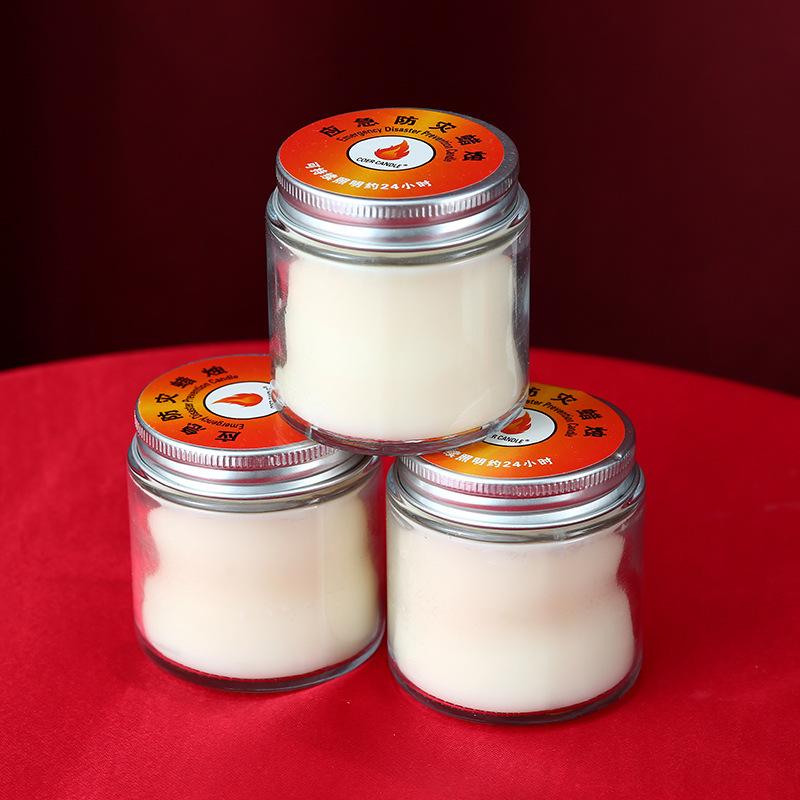 24-hour Emergency Disaster Prevention Candles for Household Power Outage Lighting Outdoor Greenhouse Heat-enhancing Transparent Glass Cup