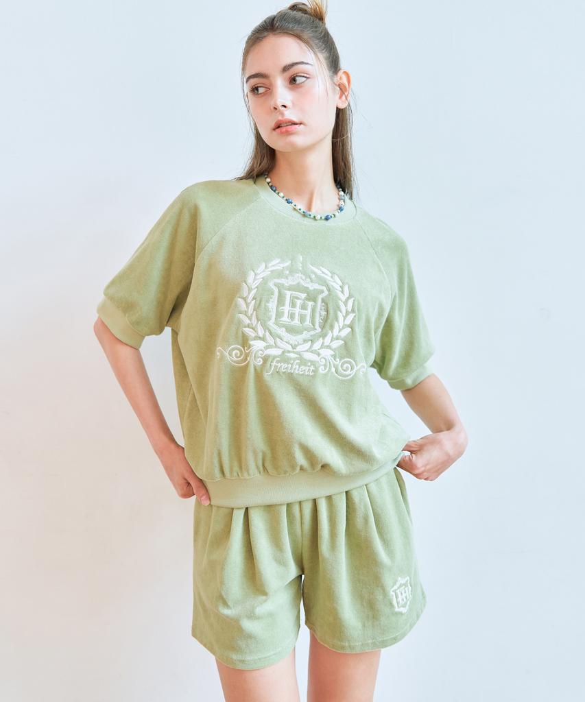 THEFRHT Terry Logo Half Sweatshirt (Green)