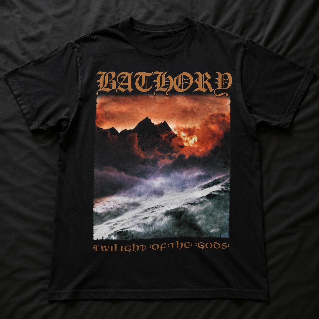 BATHORY Тяжелая футболка 220 г/м² | Мужская Женская Премиум Обычный крой 100% Хлопок S