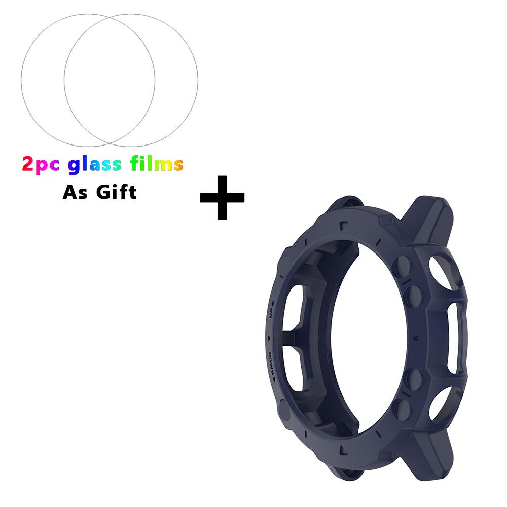 2-I-1 Deksel + Herdet Glass Film For Huami Amazfit Falcon TPU PC Skjermbeskytter & Støtfanger Beskyttelsesdeksel For Amazfit Falcon