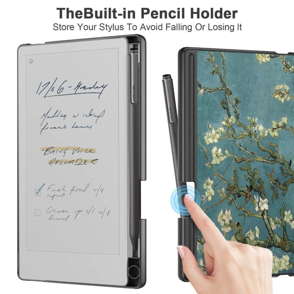 Auto Wake/Sleep 7.3 Inch Case with Pen Slot Anti-fall Folio Cover Shockproof Waterproof for reMarkable Paper Pro Move