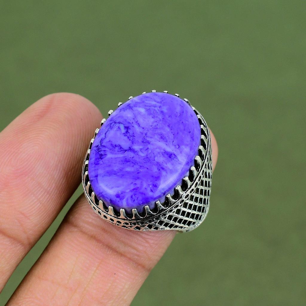 Charoite Ring 925 Sterling Silver Ring Handmade Ring Charoite Jewelry Awesome Gemstone Ring Silver Jewelry For Gifts Available In Ring Size