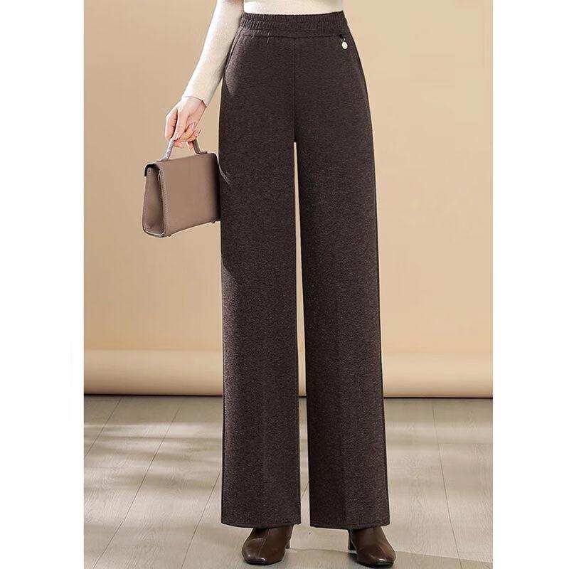 Women's Autumn/Winter Wool Blend Straight-Leg Trousers