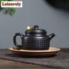 230ml Boutique Yixing Purple Clay Teapots Handmade Black De Zhong Pot Raw Ore Dahongpao Mud Kettle With Infuser Zisha Tea Set