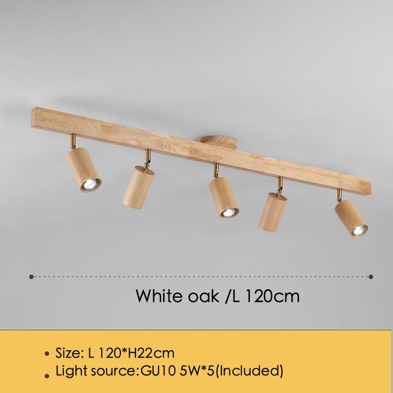 Nordic Wooden LED Ceiling Light Ceiling Spotlight LED Rail Track Lamps for Living Room Bedroom Kitchen Restaurant Decoration