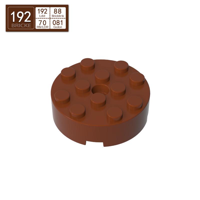 BRICKE 4x4 Cylindrical Brick with Axle Hole, Compatible with Lego 87081 - Bulk Building Block Pieces 50g (about 16pcs)