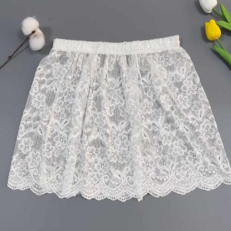 Юбка-свитер из кружева с имитацией подола для женщин L белый