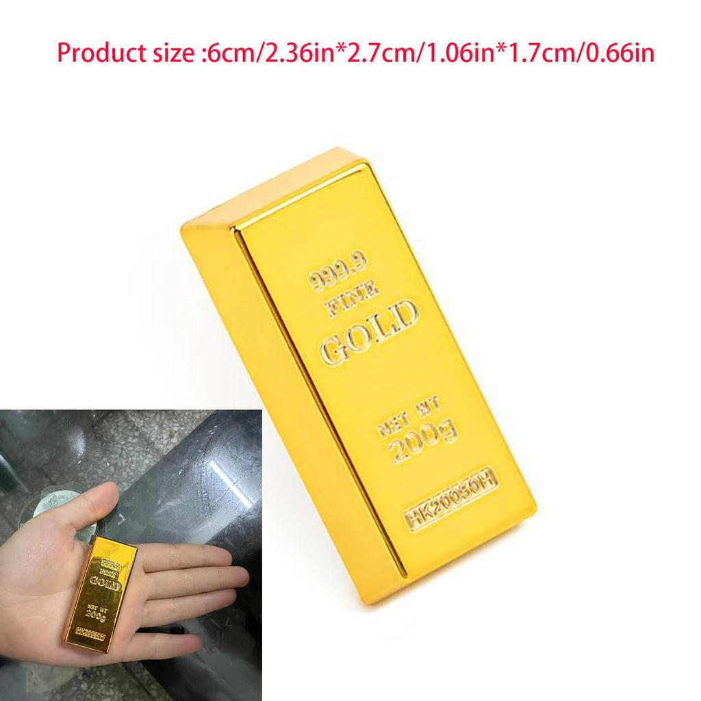 Fake Gold Bar Creative Golden Brick Simulation Hollow Gold Bullion Movie Prop Novelty Joke Gift Decorative Prop For Party Toy