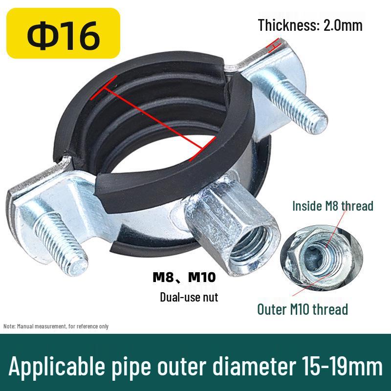 Heavy-Duty Galvanized Metal U-Bolt Pipe Clamp Hanger for PVC and PPR Drain Pipes