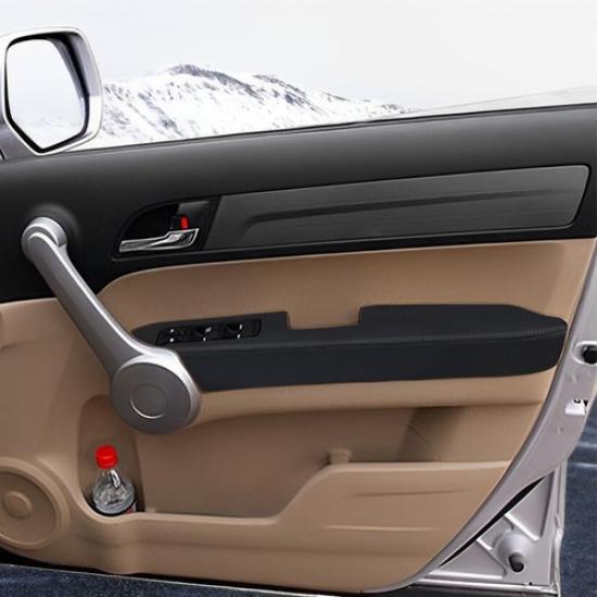 2007-2012 Fits Honda CR-V CRV Leather Front Door Panels Armrest Cover 2pcs Black