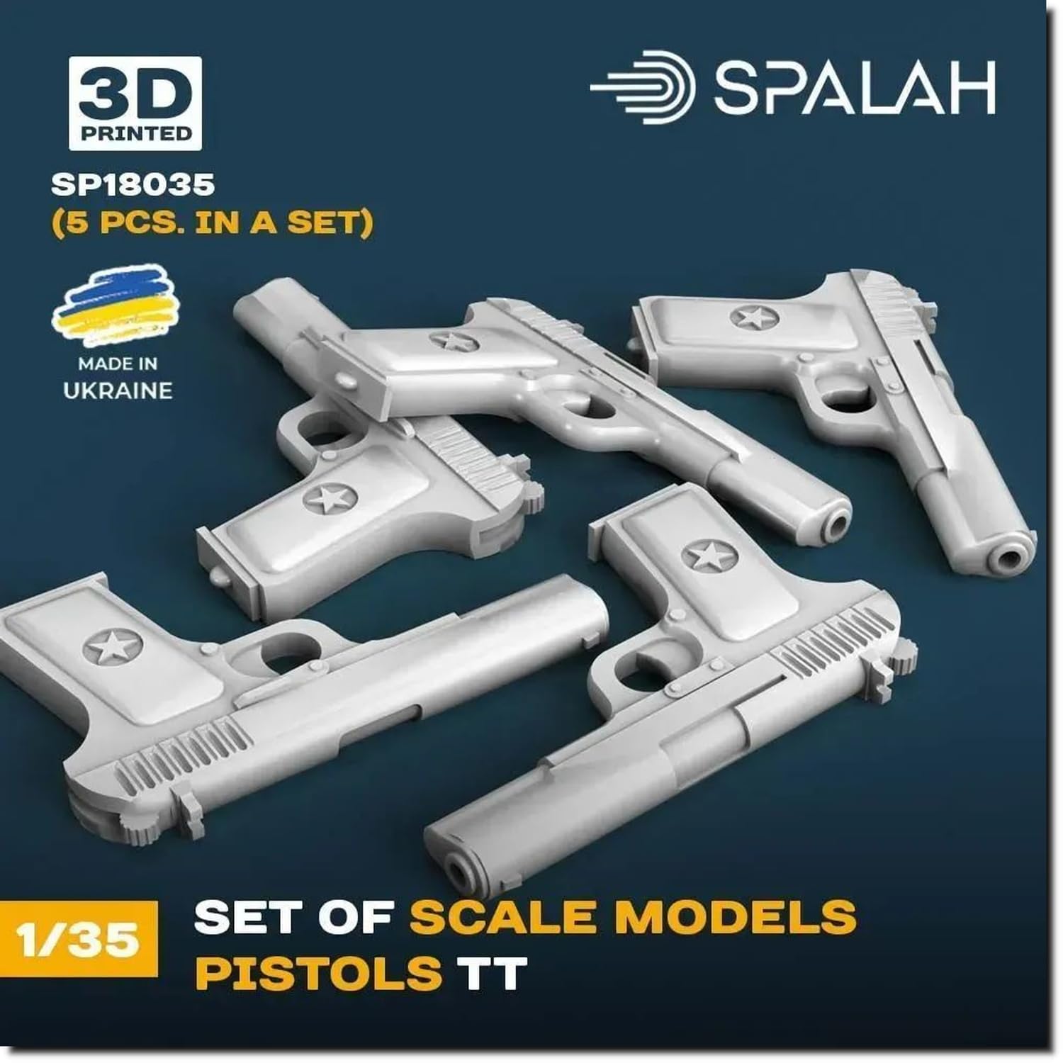 

Пістолет Токарєва ТТ Sparrach Набір смоли SPU18035 1/35 5 деталей (Військові)