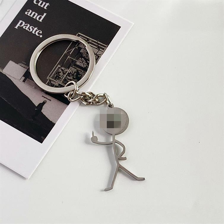 Stickman Heart and Middle Finger Keychain: Cute, Funny Pendant for Students