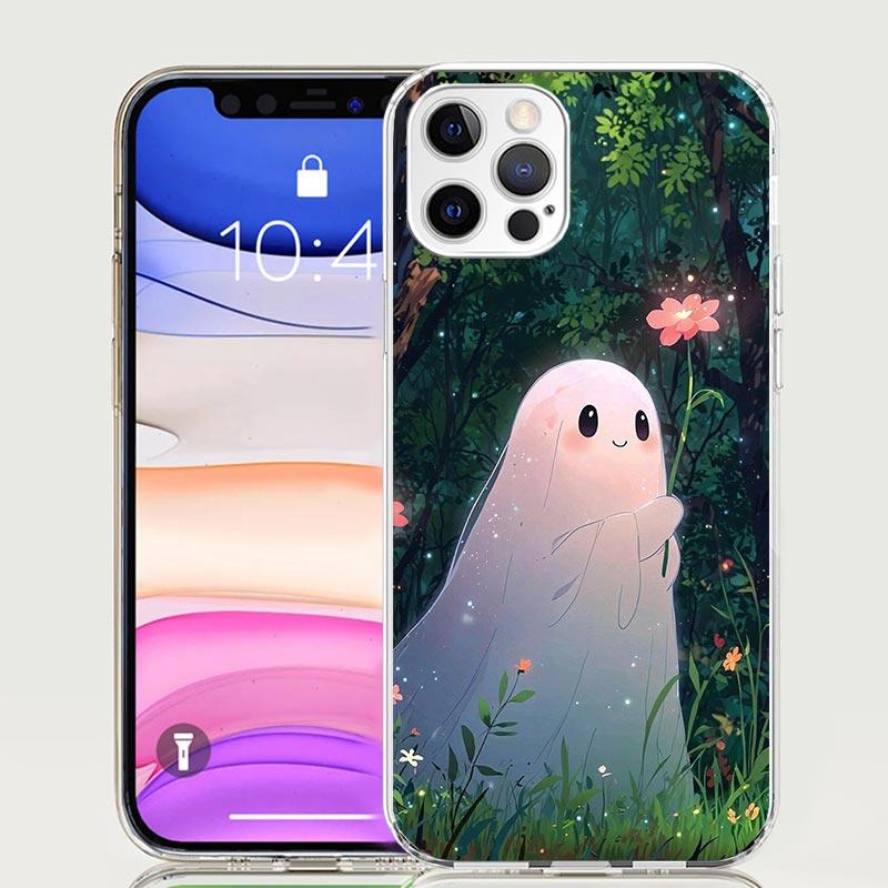Cute Halloween Ghost Phone Case For iPhone 17 Air 16 15 Plus 11 14 Pro Max 13 Mini 12 7 8 + SE Pattern Art Customized Cover 17 A