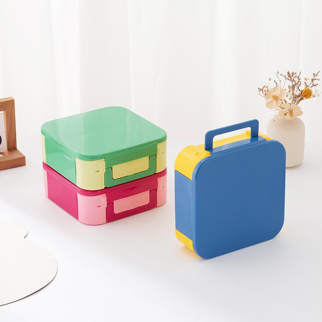 Flip-top Portable Children's Student Compartment Sealed Fruit Box For Work, Microwave-heated Lunch Box