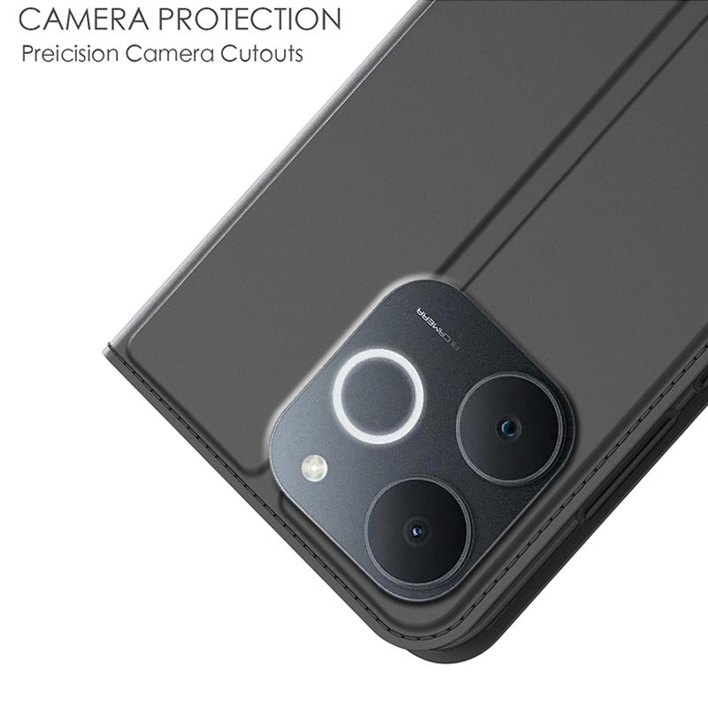For Realme Note 70T 4G/Narzo 80 Lite 4G Case PU Leather Phone Cover with Card Holder Stand