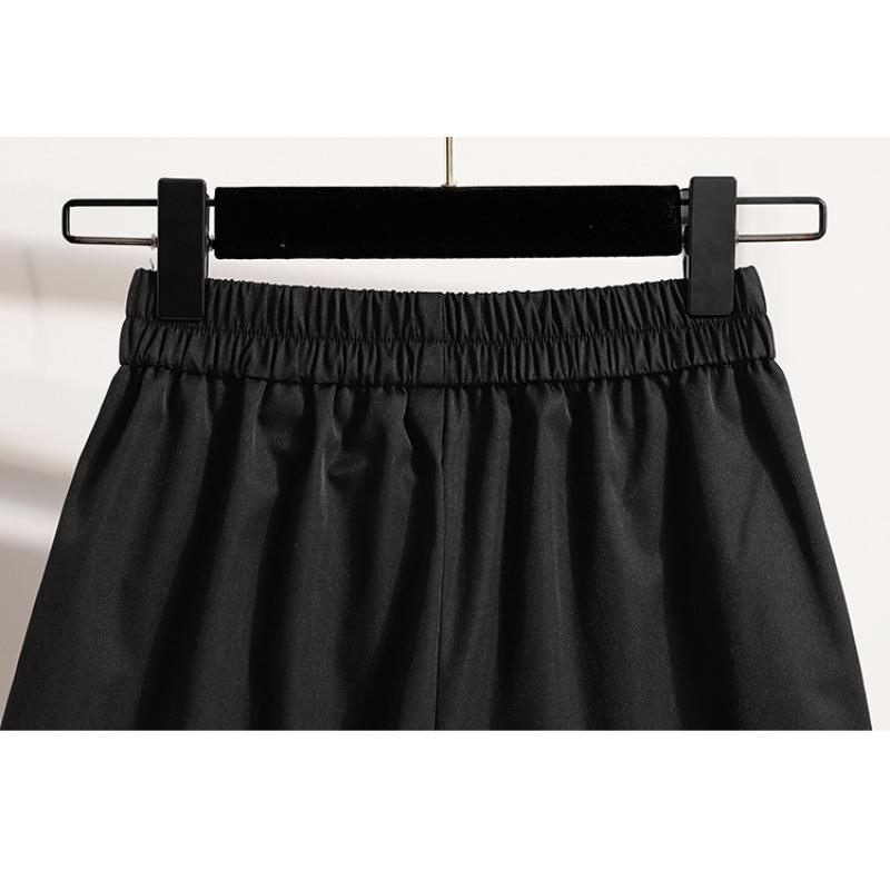 DIMANAF Plus Size Women Shorts Pants 2025 Summer Loose Short Basic High Waist Solid Pants Elastic Waist