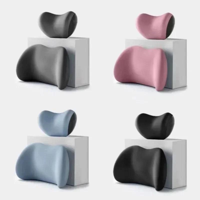 Car Pillow Headrest Neck Pillow Memory Cotton Cervical Lumbar Support Car Headrest Back Pad Back Pillow Car Interior Accessories