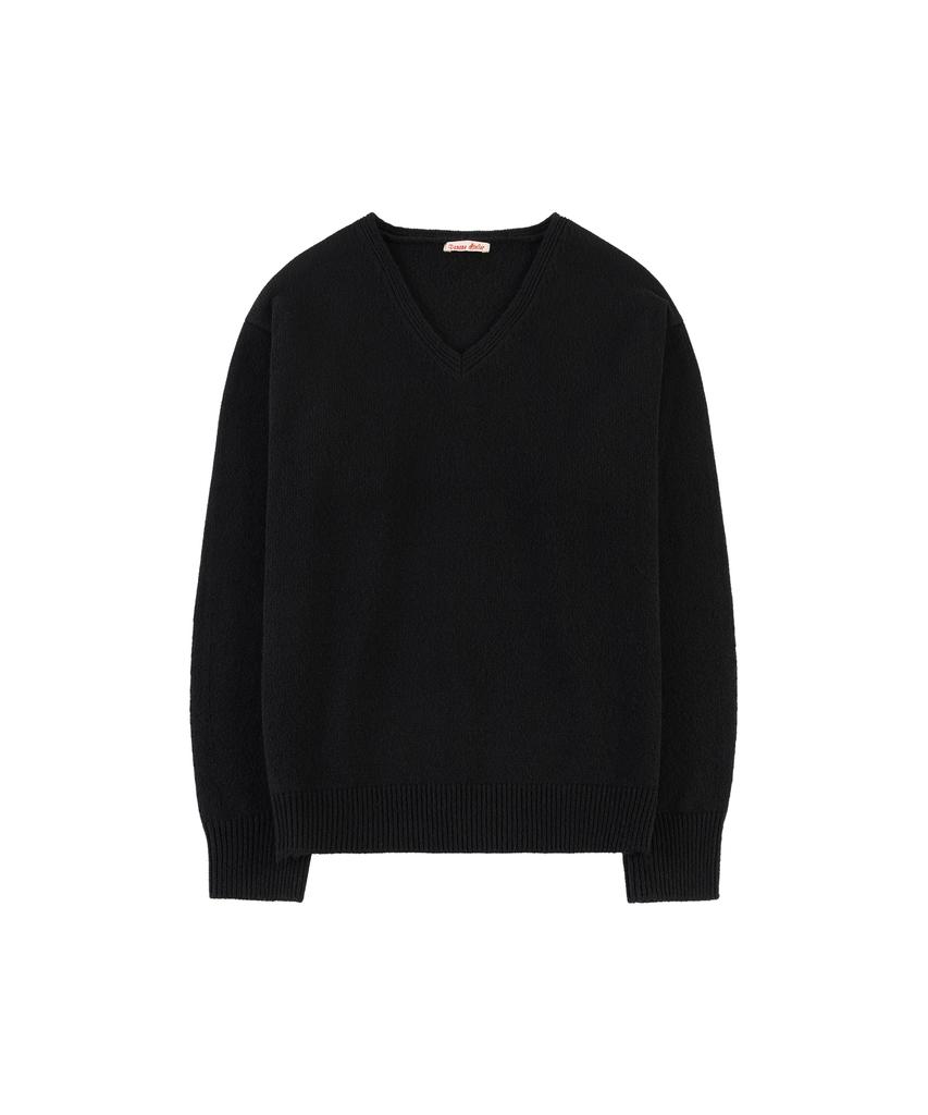 Banwonateullie Kn4290 Essential V-Neck Knit_Black