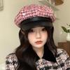Beret Women's Autumn and Winter Versatile Fashion Sequin Big Head Painter Hat French Casual Sweet Cute Newspaper Hat