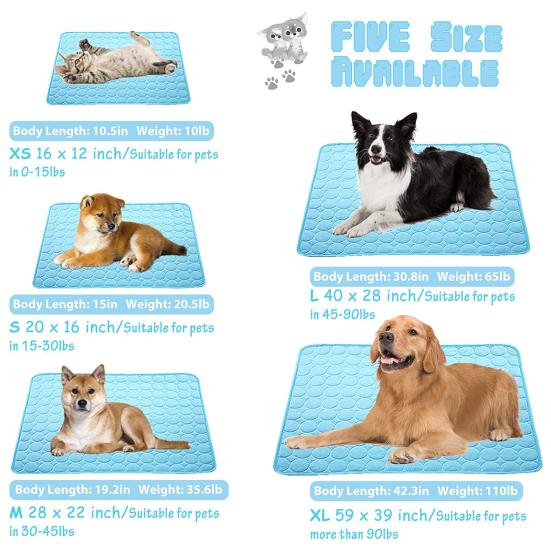 Pet House Ice Silk Cooling Fabric Anti-Slip Edging Soft Quilted Summer Pet Cooling Pad Joint Protection Cooling Pet Cushion
