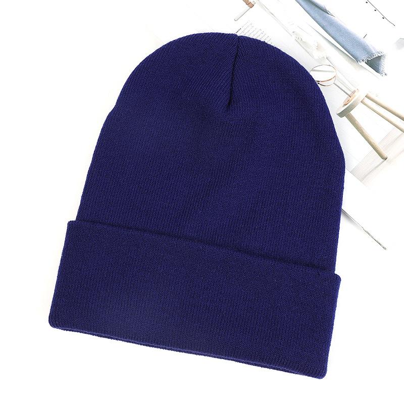 Custom Logo Unisex High Quality Plain Blank Color Winter Hat Cap Acrylic Knitted Beanie