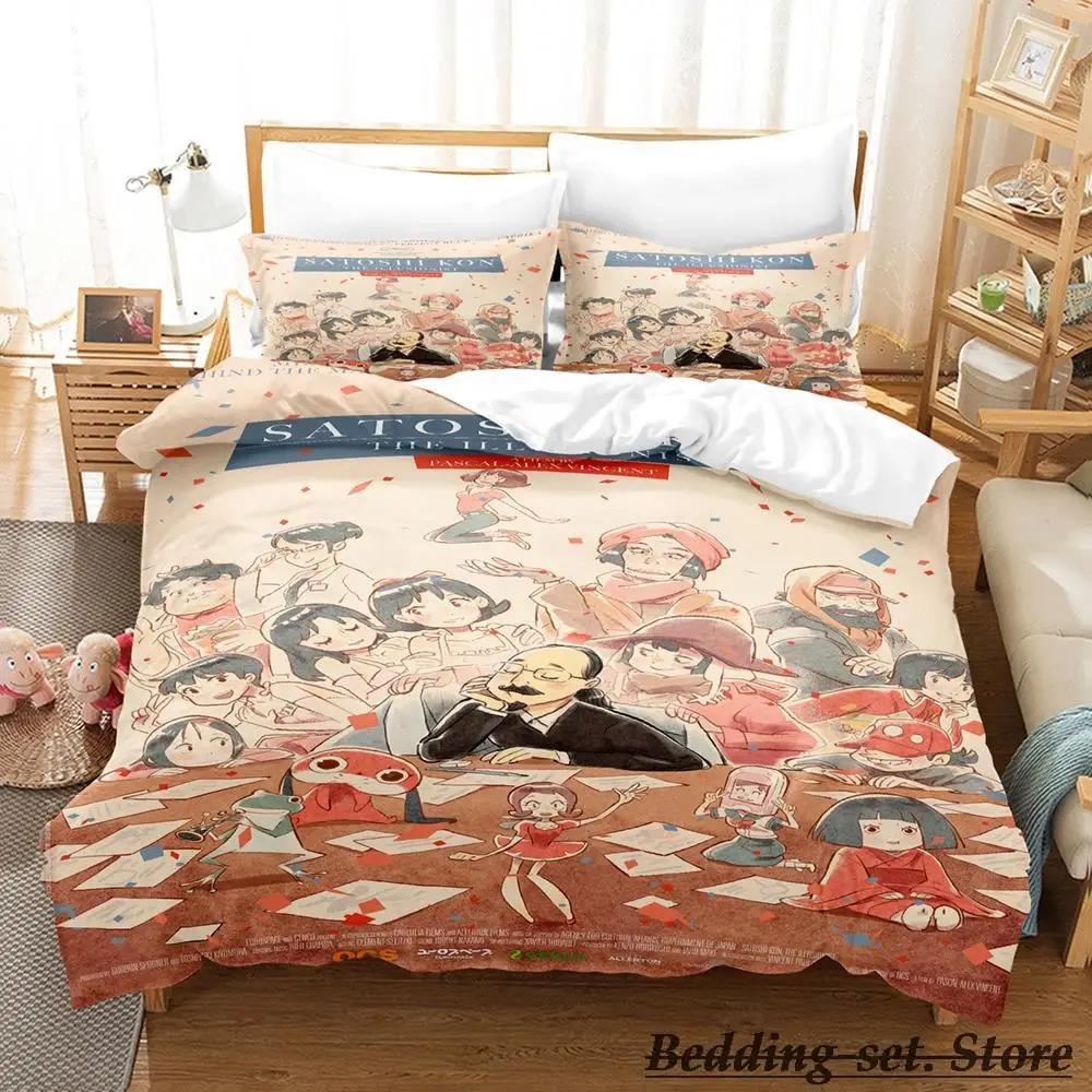 New konsatoshi Bedding Set Single Twin Full Queen King Size Bed Set Aldult Kid Bedroom Duvetcover Sets Anime Bed Kawaii