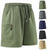 Herrshorts för snabbtorkande fritidscargo med flera fickor, för utomhussemester, 5 tum