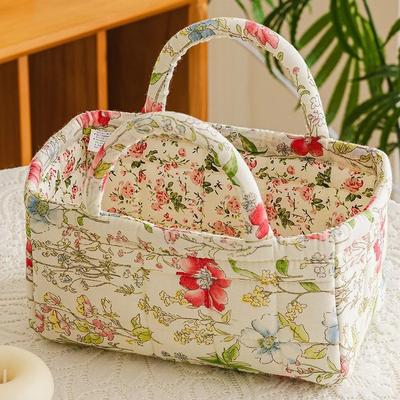 Small Size Cotton Fabric Storage Basket for Cosmetics Toys Socks Underwear and Snacks Home Thickened Cloth Organizer Baskets