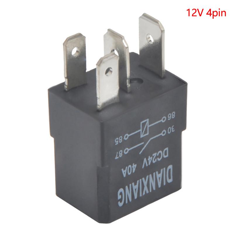 DC 12V/24V 40A Rated Current 1NO 1NC SPDT 4Pin/5Pin Car Relays Socket Automotive Alarm Relay Wire 40 Amp Auto Accessories Relays 5