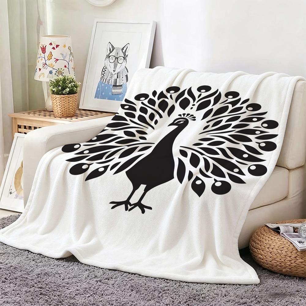 Artistic Pattern P-Peacock Throw Soft Warm Throw Blanket for Bedroom Living Room Bed Travel Camping Picnic Gift
