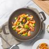ZISIZ 34cm Non-Coated Titanium Wok & Soup Pot with Steamer