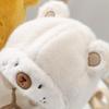 Bear Embroidery Autumn Winter Plush Bear Ear Boy Girl Cap Plush Beanie Hat Baby Hat Kids Earflap