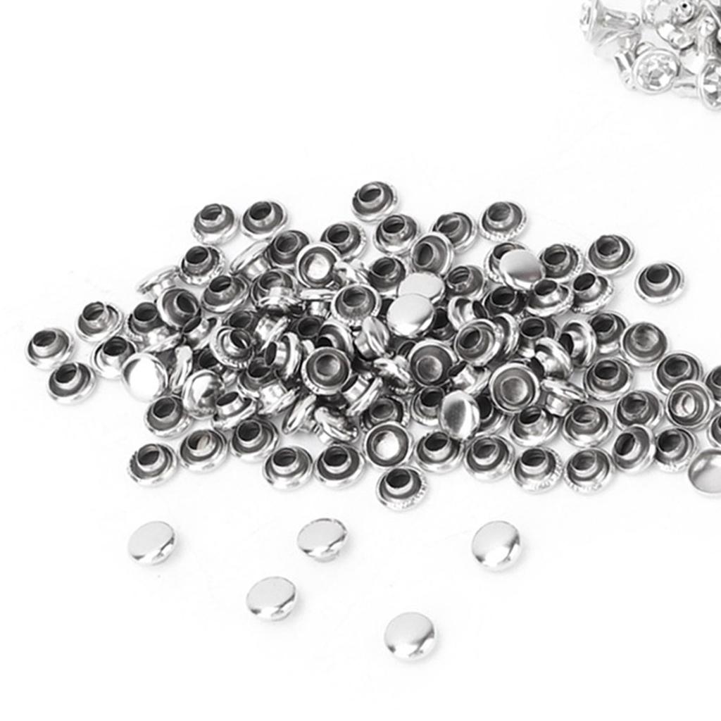 100pcs Cloth Crystal Inlay Rapid 6 7mm Rivets Spots Studs Cap for DIY Leather Craft Decoration