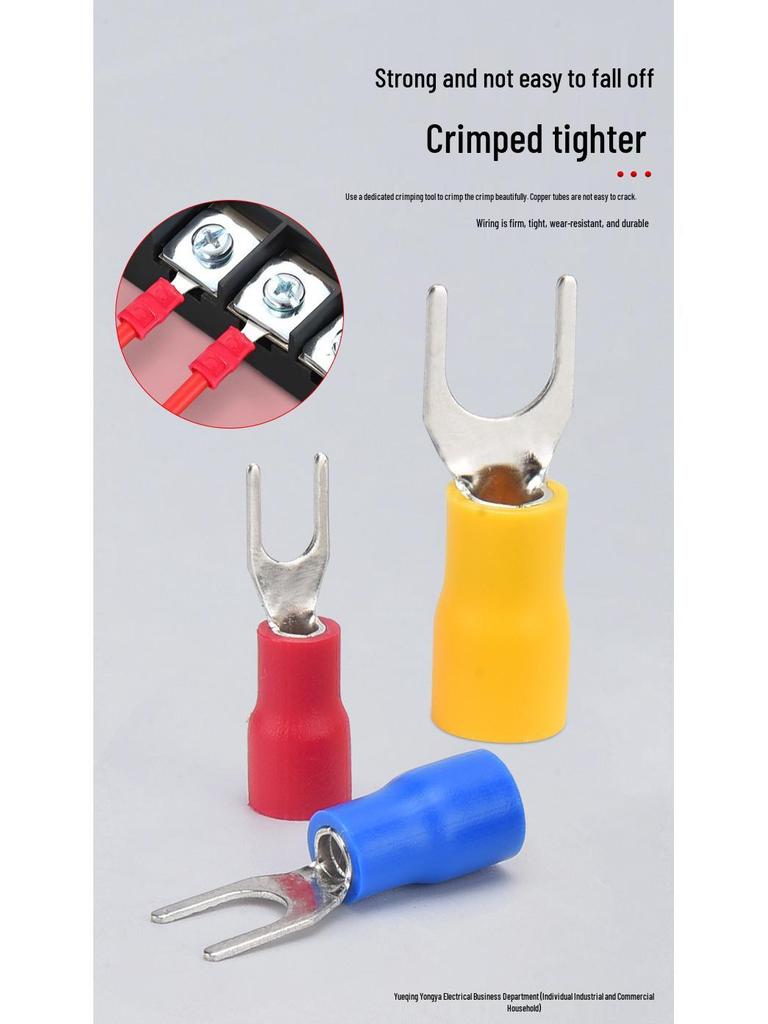 SV Insulated Copper Wire U/Y Fork Lugs: Pre-insulated Purple Terminal Ear Crimps