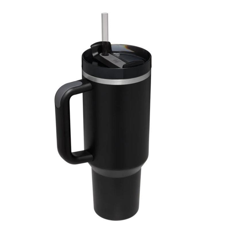 40oz Tumbler with Handle Straw Thermos Bottle,Stainless Ice Cream Cup Steel Cup Thermal Mug Keeps Cold and Heat Water Bottle