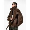 American Retro Brown Leather Jacket for Women's Spring, Autumn and Winter New Motorcycle Leather Jacket Top