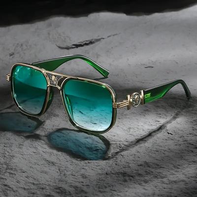 Gafas de Sol Medusa con Decoración de Cabeza para Hombre y Mujer, Gafas de Sol Clásicas de Metal con Barra Central, Protección UV