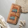  Funny Goat Print Women Long Wallet Fashionable PU Leather Multi Card Slot Casual Zipper Purse