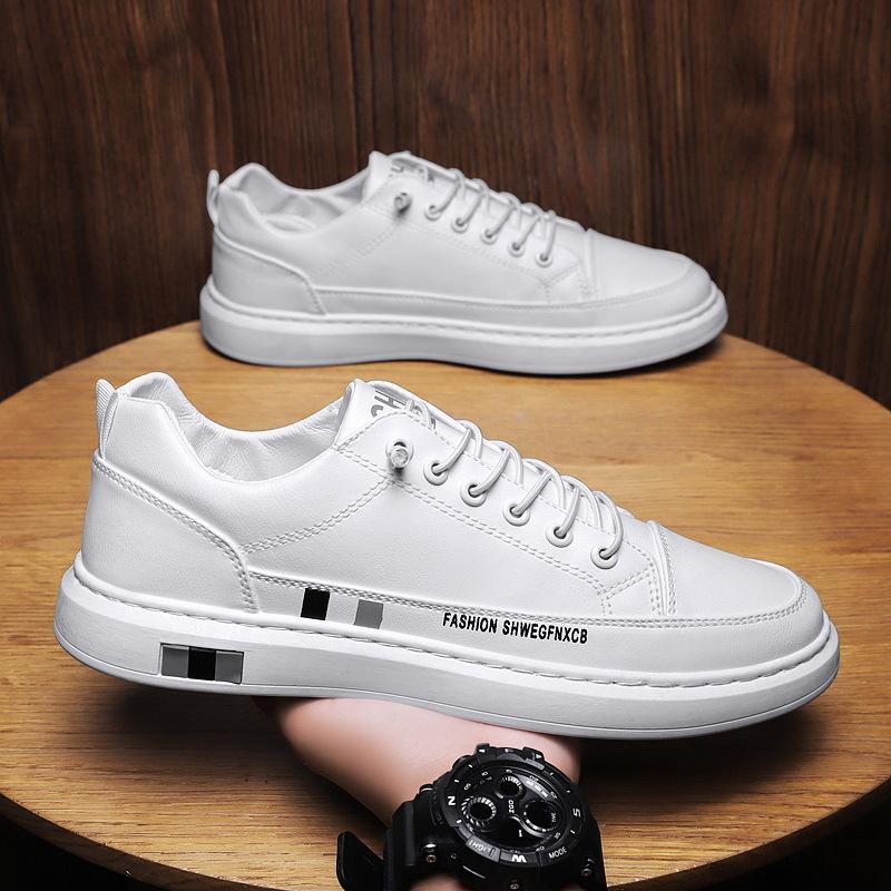 Breathable Little White Shoes Men's 2025 New Korean Version of Trendy Casual Men's Trendy Shoes White Shoes Leather Surface Board Shoes Spring Live B