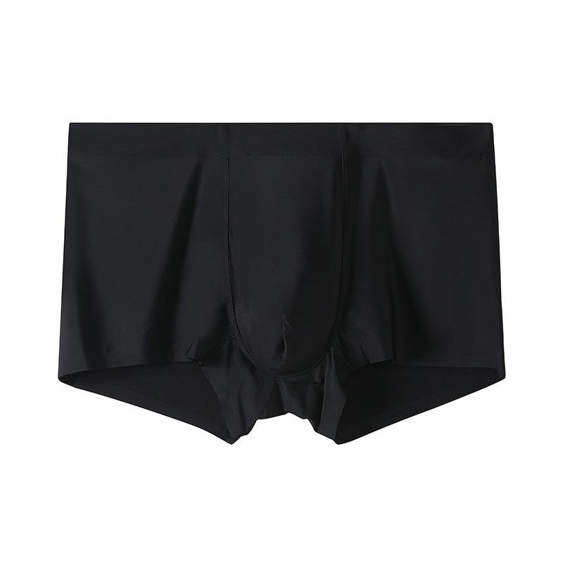 Plus-size Men's Summer Thin Ice Silk Graphene Antibacterial Crotch Non-mark Flat Angle Briefs
