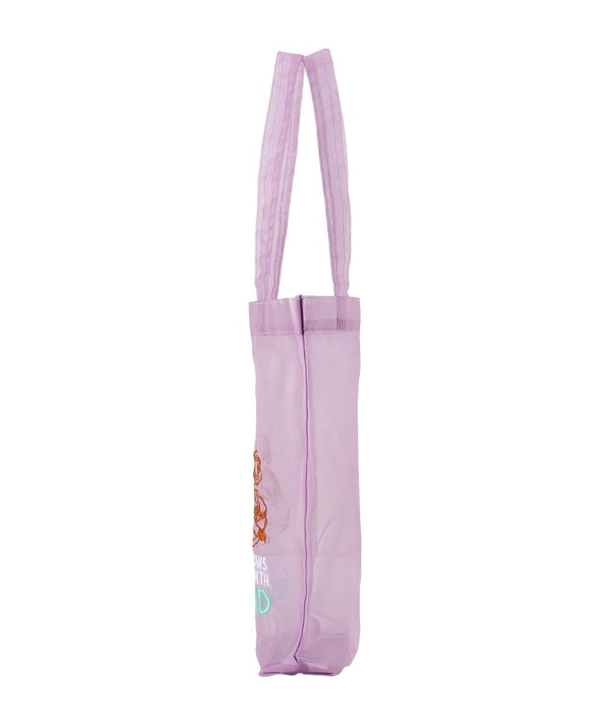 Embroidered sheer tote size F bag, gold,