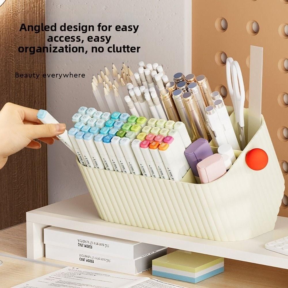 Beige Dopamine Storage Box Plastic Sorting Box Cute Storage Basket Cosmetics Storage