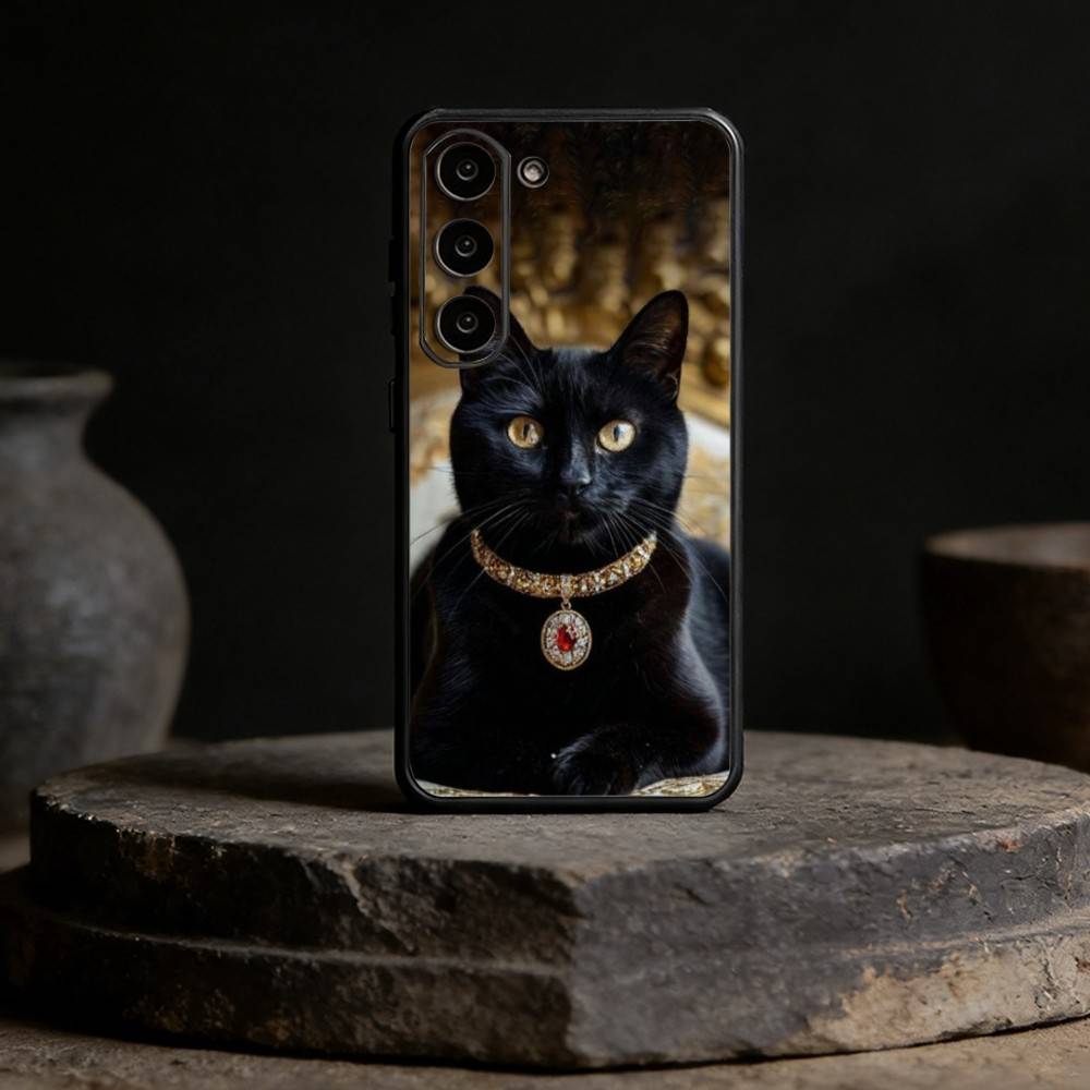 B-Black C-Cat Phone Case For Samsung Galaxy A91,80,73,72 ,71,53,52,32 ,31,22,21s,20,Soft Black Case