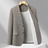 Herren Slim Fit bügelfreier karierter Blazer im koreanischen Stil - Business Casual Frühlingsjacke