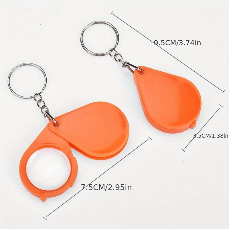 1pc/2pcs Magnifying Glass Keychain - Durable, Anti-Deformation, Portable Mini Magnifier for Elderly, Reading & General Use - Plastic Material