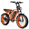 Bicicletta Elettrica Puluma Su8 Motore di Picco 1200W Ruote Grasse 20" Mountain Bike Elettrica per Adulti 52V 20Ah Doppio Freno Idraulico 7 Velocità Carico Massimo 150Kg
