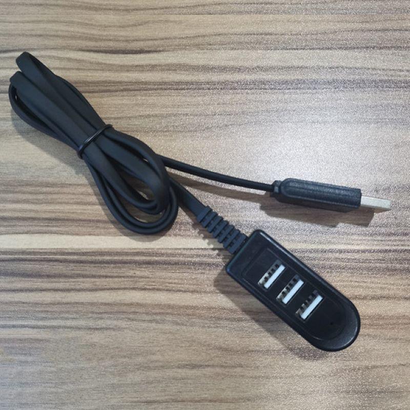 Three-Port USB Charging Hub with Extension Cord for Mobile Phones