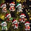 Flat Wood Ornament Cute Kitten Christmas for Tree Hanging, 2D Wooden Rustic Xmas Ornaments Decorative Pendant with Lanyard Home Holiday Party Supplies